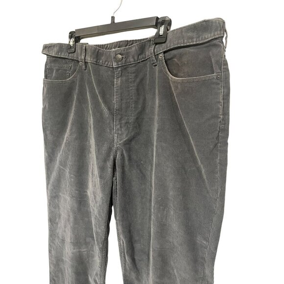 Lands End Mens Traditional Fit Corduroy Pant Gray Size 40 x 31 Elastic Extenders - Picture 2 of 9